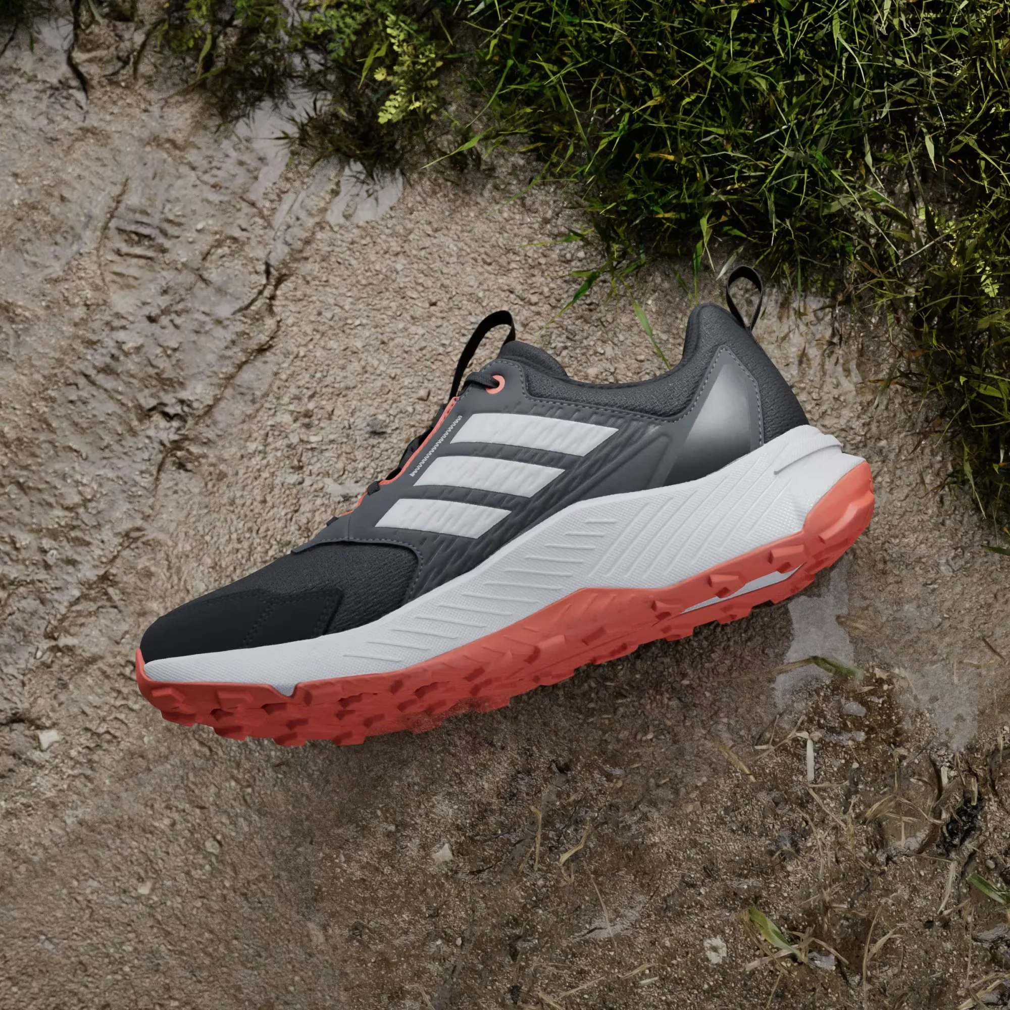 Adidas Terrex Men's Tracefinder Trail Running Shoes Core Black/Grey One/Semi Impact Orange JR9136 - Image 6