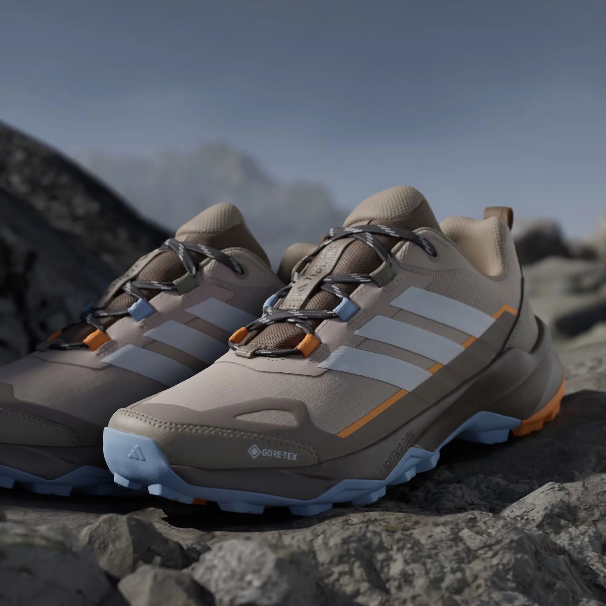 Adidas Terrex Women's Skychaser AX5 GORE-TEX Hiking Shoes Wonder Taupe/Off White/Glow Blue HP7169 - Image 8