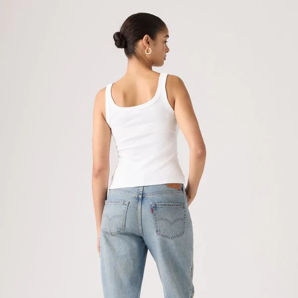 Levi's Women's Essential Ribbed Tank Top White 005IN0000 - Image 3
