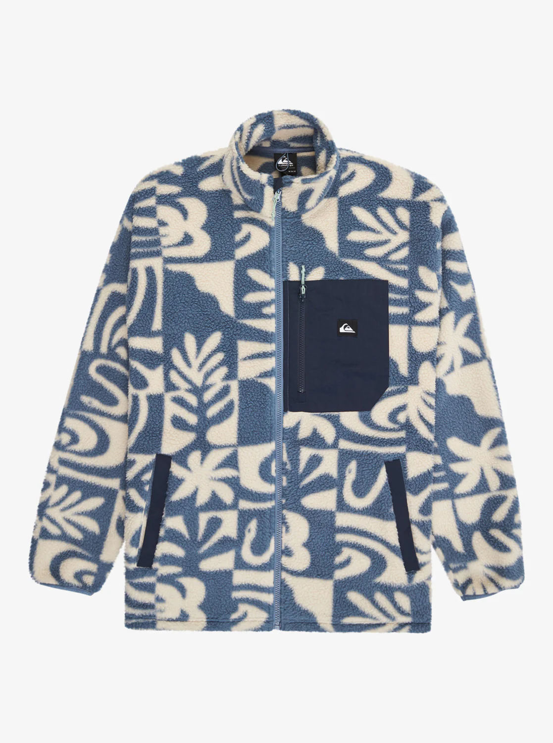 Quiksilver Men's Clean Coast Full Zip Fleece China Blue Desert Checker EQYPF03066-BND6 - Image 5