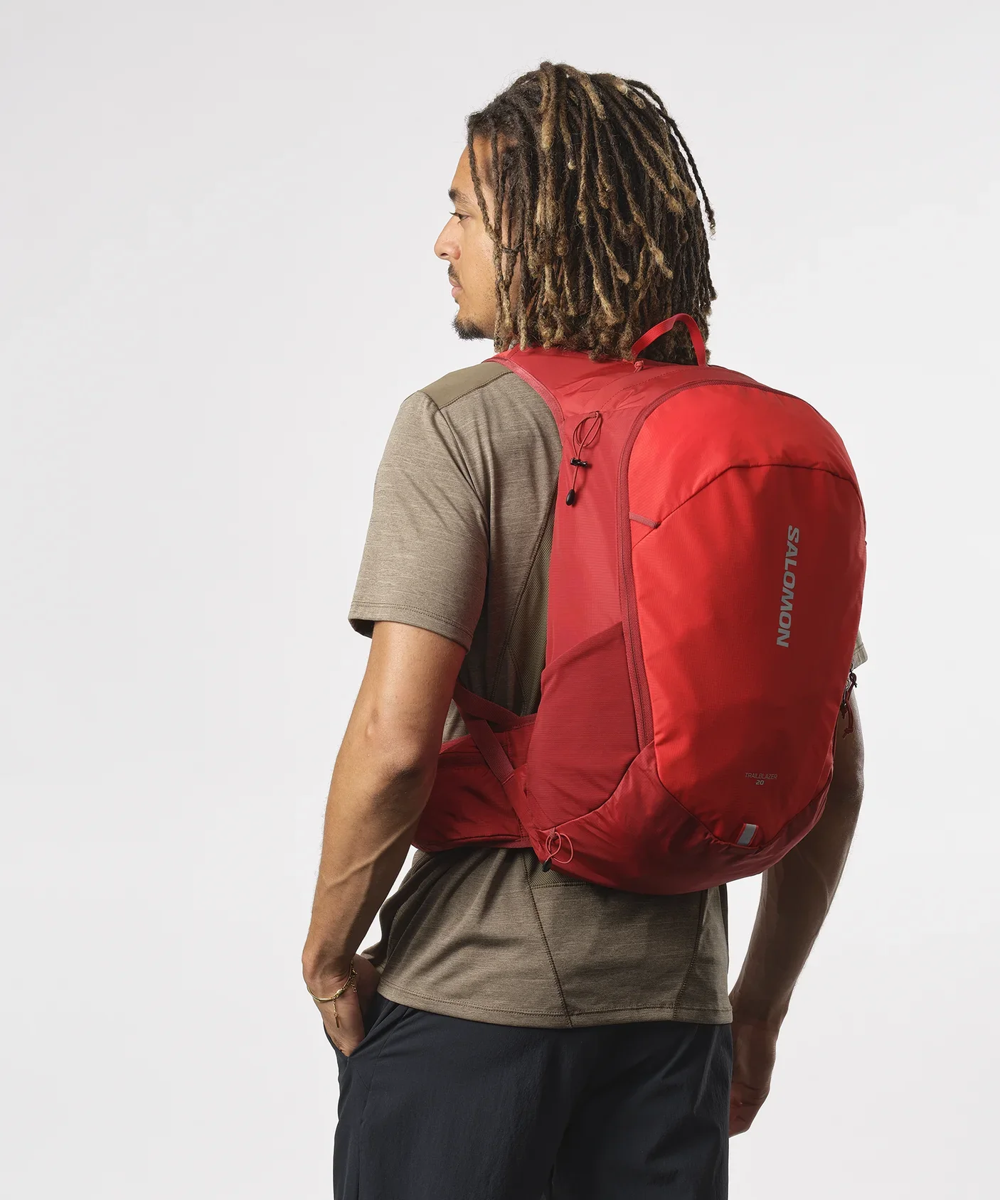 Salomon Unisex Trailblazer 20L Hiking Bag Red Dahlia/High Risk Red LC2183500 - Image 4
