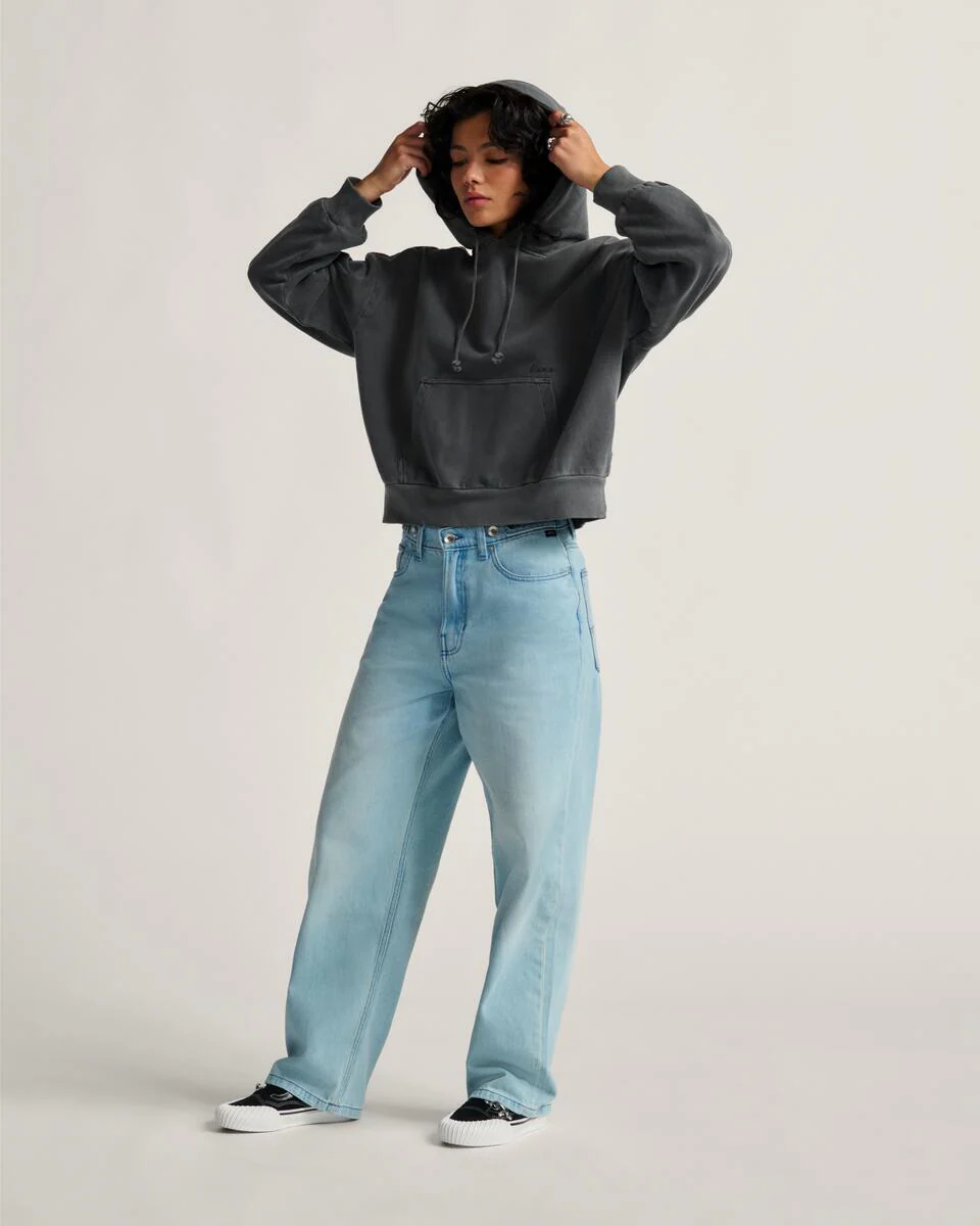 Vans Women's Cinched Check 5 Pockets Pants Light Stonewash VN000R4STTJ - Image 5