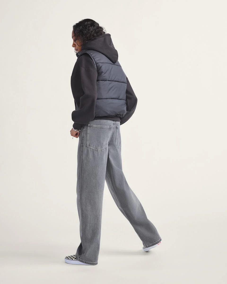 Vans Women's Sirelle 5 Pocket Puddle Pants Grey Wash VN000MB5Y7J - Image 6
